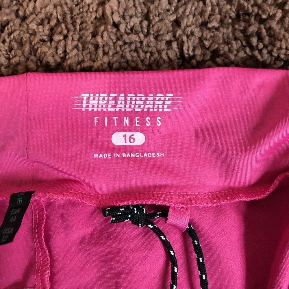 Threadbare Fitness Pink Active Shorts Womens Size 12 US Drawstring Side Gym Yoga